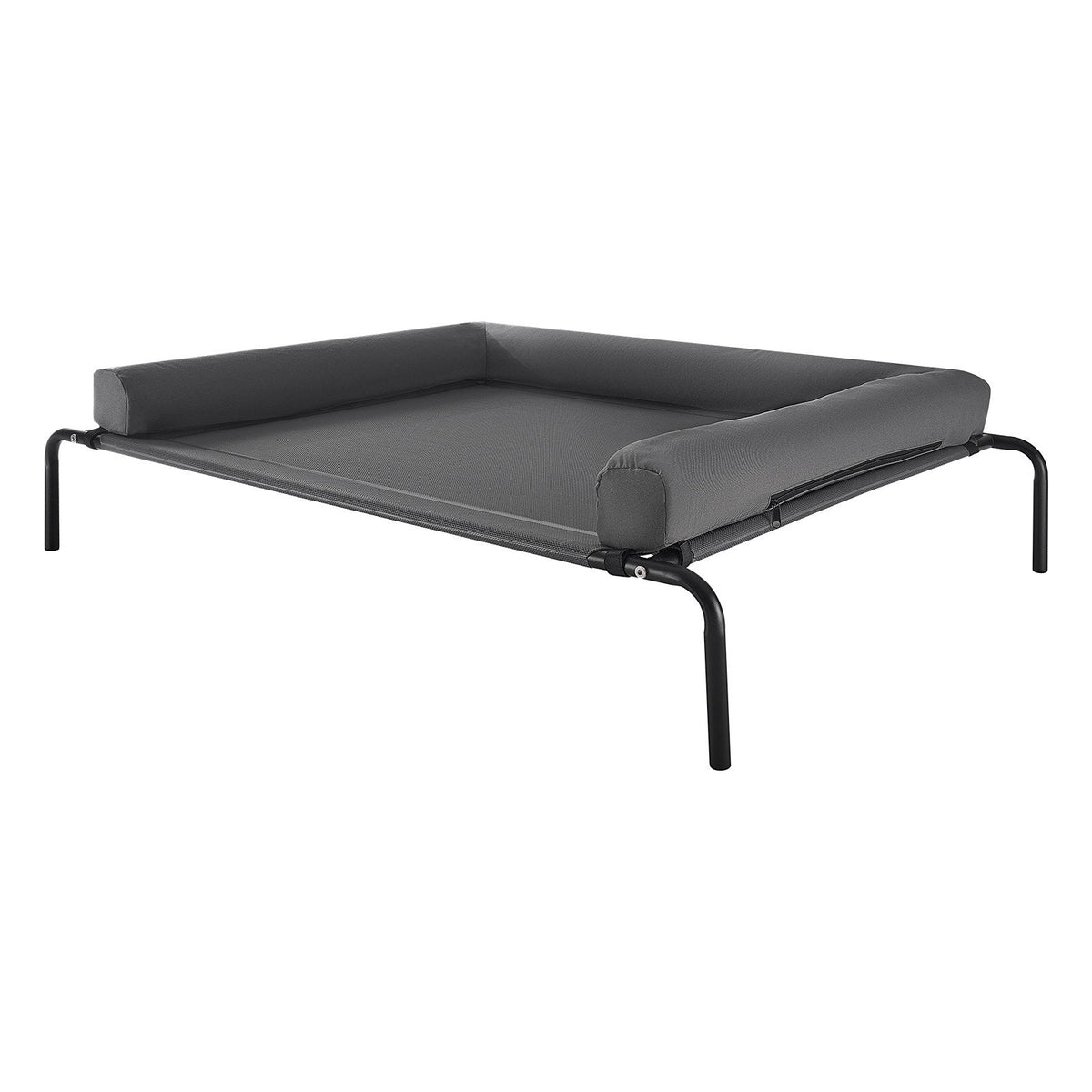 Elevated dog bed with pillow