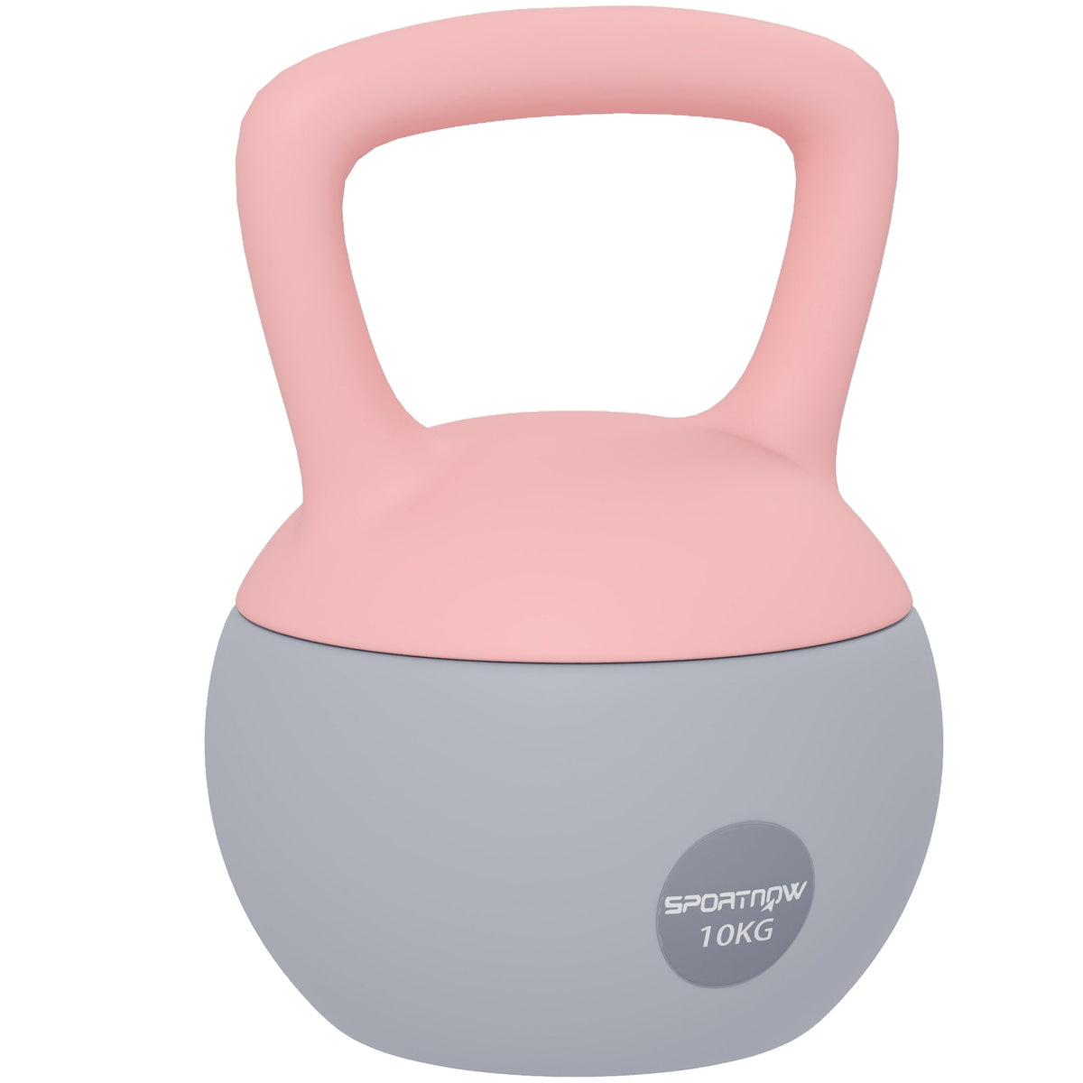 Pink and grey soft kettlebell
